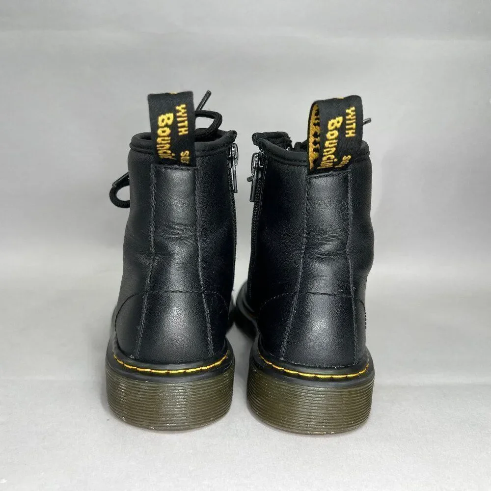 Dr. Martens Boots Boy's Size 2 1460 Softy T Black Leather Lace Up Combat‎ Boots
